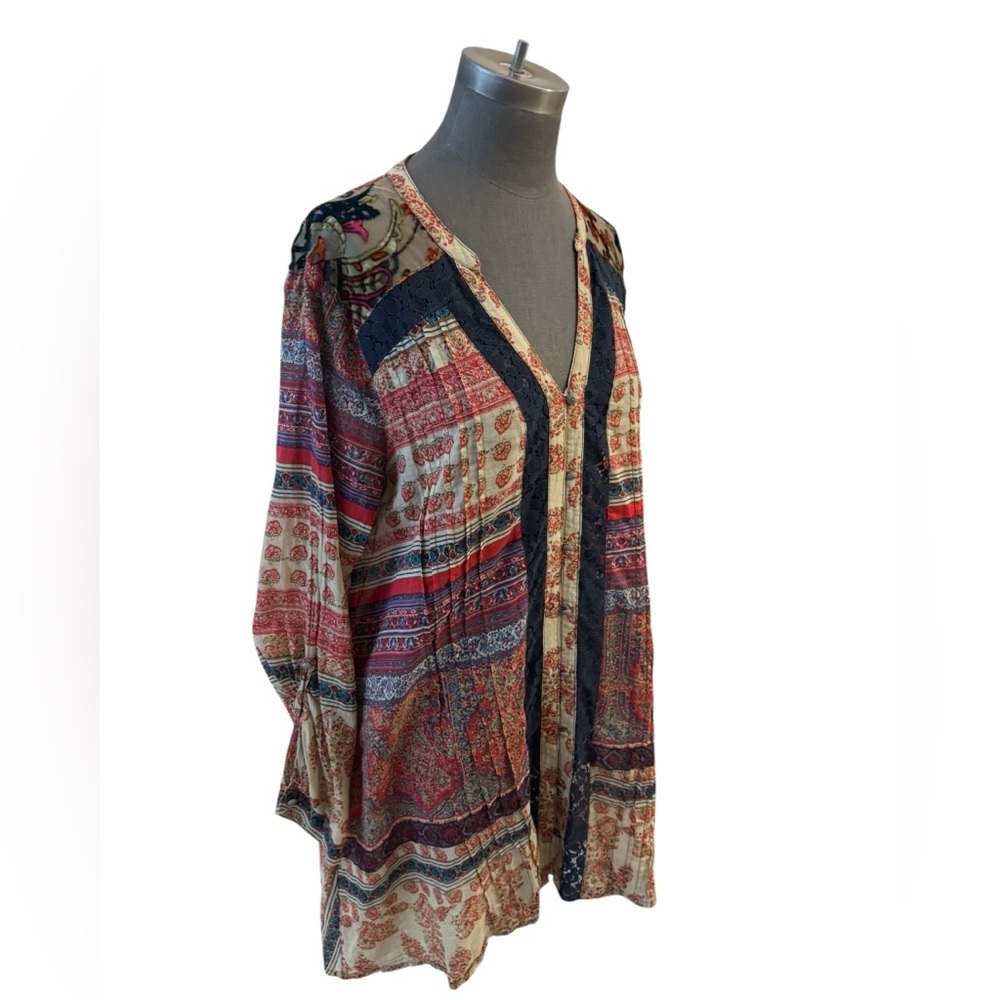 Soft Surroundings Aleyna Tunic Top Boho Button Down Large - Picture 3 of 11